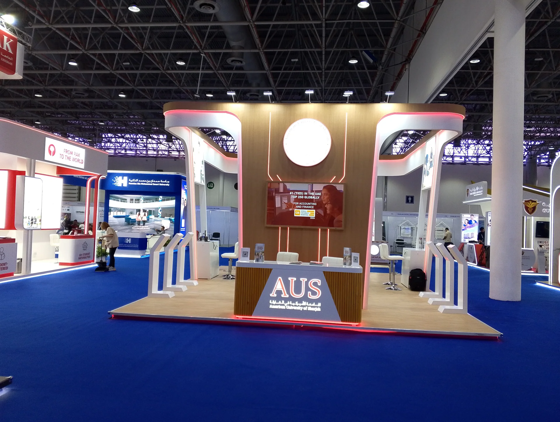 American University of Sharjah custom exhibition stand built by EGS at Najah Sharjah
