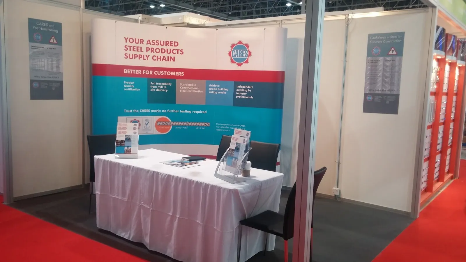 CARES custom exhibition stand fabricated by EGS in Dubai