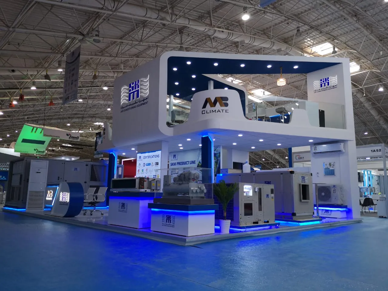 SKM custom exhibition stand fabricated by EGS in Dubai