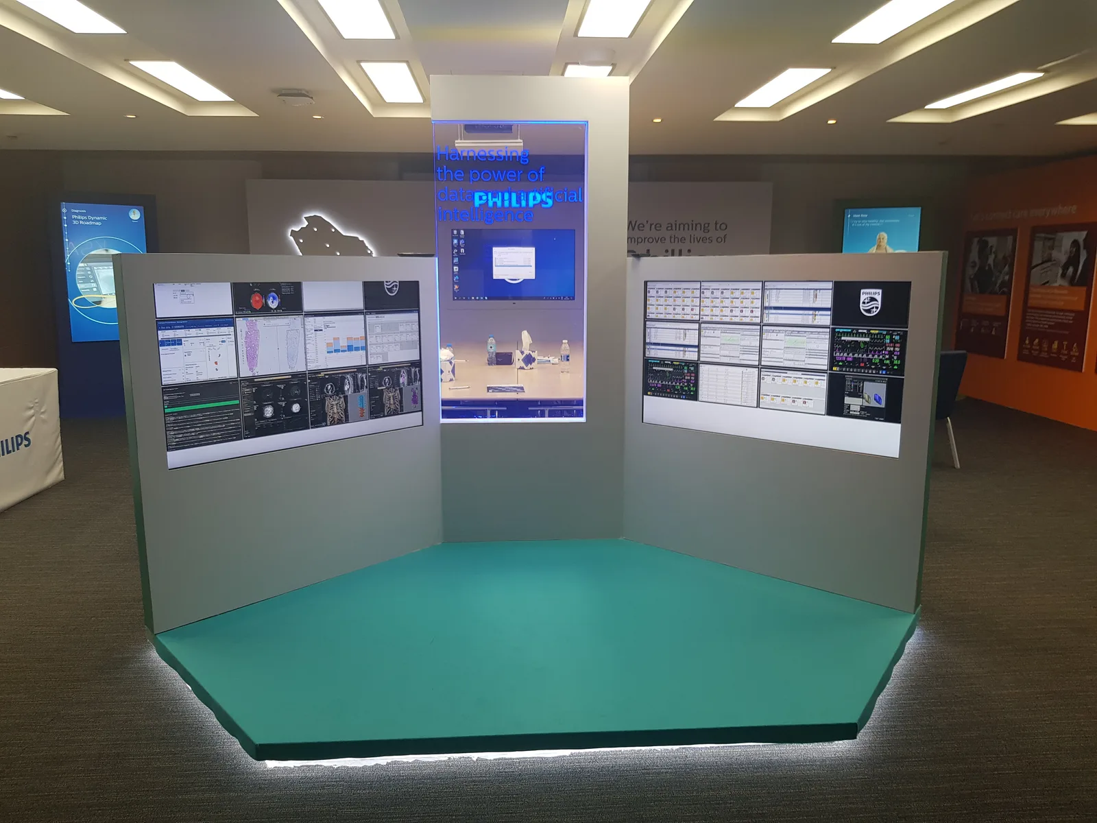Interactive telecom electronics kiosk and smartphone display pod Dubai